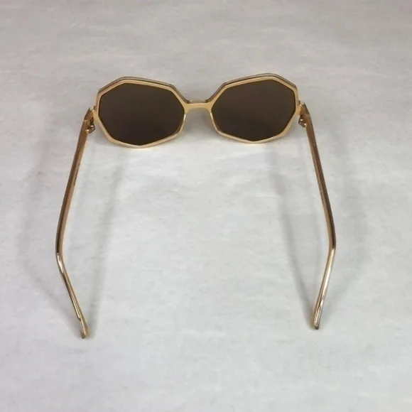 KOMONO Bonnie Clear Gold Sunglasses NEW Geometric Oversized